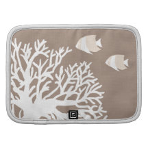 White and Ivory Beige Tropical Angelfish Organizer