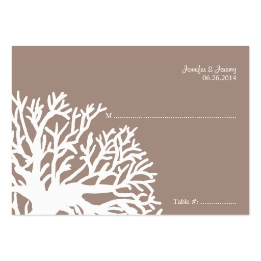 White and Ivory Tropical Fish Seating Card Business Card Templates