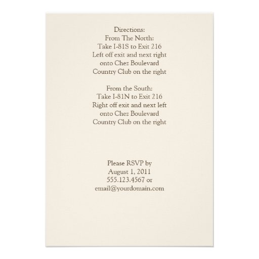 White and Lavender Blossoms on Ecru Post Wedding Invitation