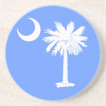 White and Light Blue Palmetto Moon Coaster coasters