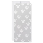 White and Light Gray Paw Print Pattern. Rack Card Design