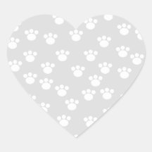 White and Light Gray Paw Print Pattern. Sticker