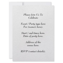 White and Light Gray Printed Pattern Custom Announcements