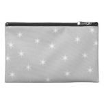 White and Light Gray Star Pattern. Travel Accessory Bag
