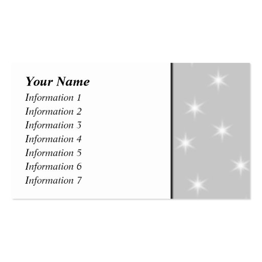 White and Light Gray Star Pattern. Business Card