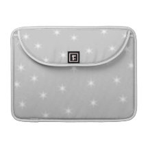 White and Light Gray Star Pattern. Sleeve For MacBooks