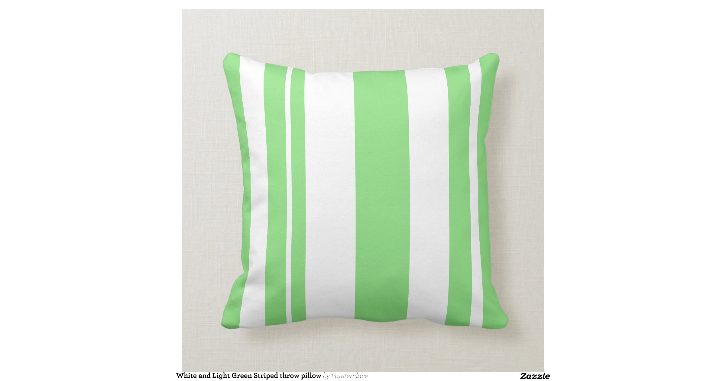 Green Striped Throw Pillow Green Striped Throw Pillow