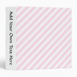 White and Light Pink Stripes. 3 Ring Binder