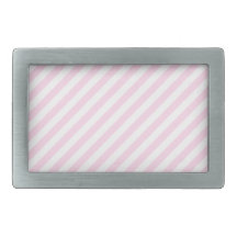 White and Light Pink Stripes. Rectangular Belt Buckles