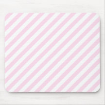 White and Light Pink Stripes. Mouse Pad