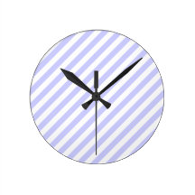 White and Light Purple Stripes. Clock