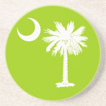 White and Lime Green Palmetto Moon Coaster coasters
