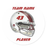 White and Maroon Football Helmet Stickers