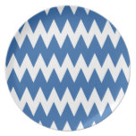 White and Navy Blue Zigzags. plates