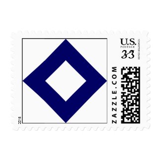 White and Navy Diamond Pattern Postage Stamp