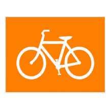 White and Orange Bike Post Card