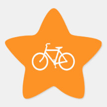 White and Orange Bike Star Stickers