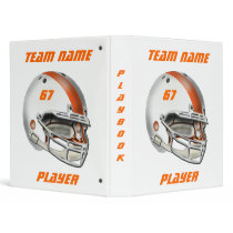 White and Orange Football Helmet binders by tjssportsmania White and Orange Football Helmet binders