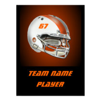 White and Orange Football Helmet posters by tjssportsmania White and Orange Football Helmet posters