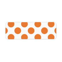 White and Orange Polka Dots Custom Return Address Label
