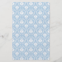 White and Pale Blue Damask Design. Flyers