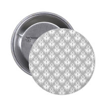 White and Pale Gray Damask Pattern. Buttons