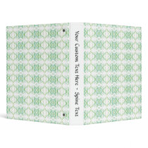 White and Pale Green Flower Pattern. Vinyl Binder