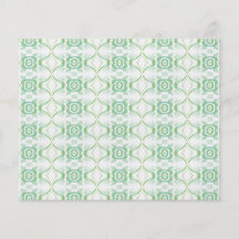 White and Pale Green Flower Pattern. Full Color Flyer