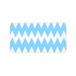 White and Pastel Blue Zigzags. labels