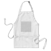 White and Pastel Gray Damask Design. Apron