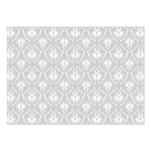 White and Pastel Gray Damask Design. Business Card