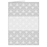 White and Pastel Gray Damask Design. Greeting Cards