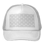 White and Pastel Gray Damask Design. Hat