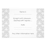 White and Pastel Gray Damask Design. Personalized Invitations