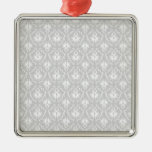 White and Pastel Gray Damask Design. Ornament