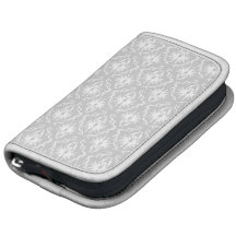 White and Pastel Gray Damask Design. Planners