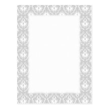 White and Pastel Gray Damask Design. Postcards