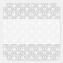 White and Pastel Gray Damask Design. Stickers