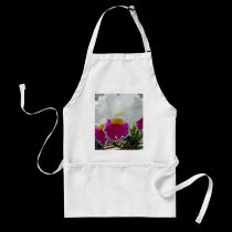White and Pink Bearded Iris aprons