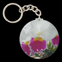 White and Pink Bearded Iris keychains