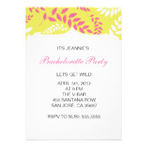 White and Pink Ferns Foliage Bachelorette Party invitations