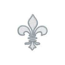 White and Pink Fleur de Lis Embroidered Shirt embroidered shirts