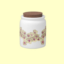 White and Pink Floral candy jars