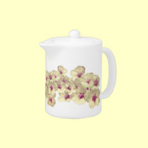 White and Pink Floral teapots