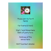 White and pink flowers. custom announcement