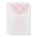 White and Pink Latin Pattern Quinceanera Invitatio Custom Invites