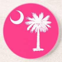 White and Pink Palmetto Moon Coaster coasters