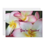 White and Pink Plumeria Custom Invitations