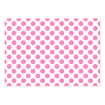 White and Pink Polka Dots Business Cards