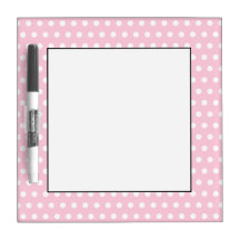 White and Pink Polka Dots Pattern. Dry Erase Boards